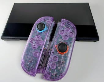 Custom Nintendo Switch 2 Joy-Cons Translucent Clear Atomic Purple JoyCons
