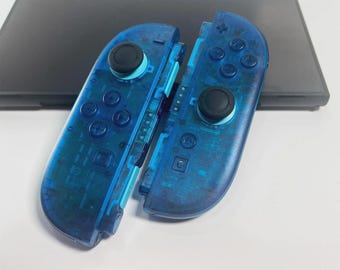 Custom Nintendo Switch 2 Joy-Cons Translucent Clear Ice Blue JoyCons