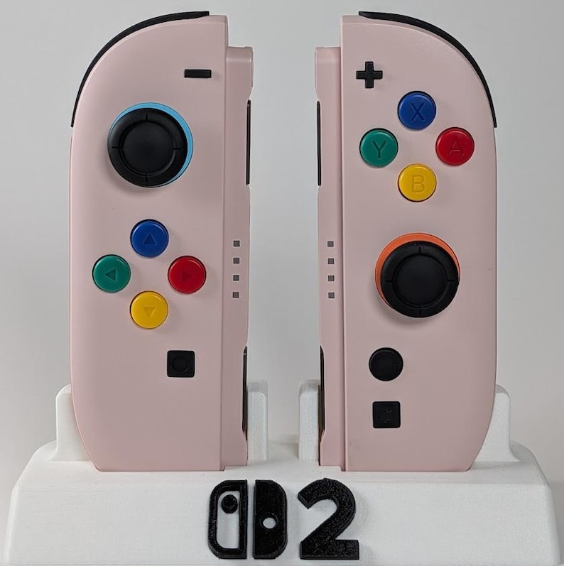 Custom Nintendo Switch 2 Joy-Cons Sakura Pink JoyCons No Dpad + Rainbow
