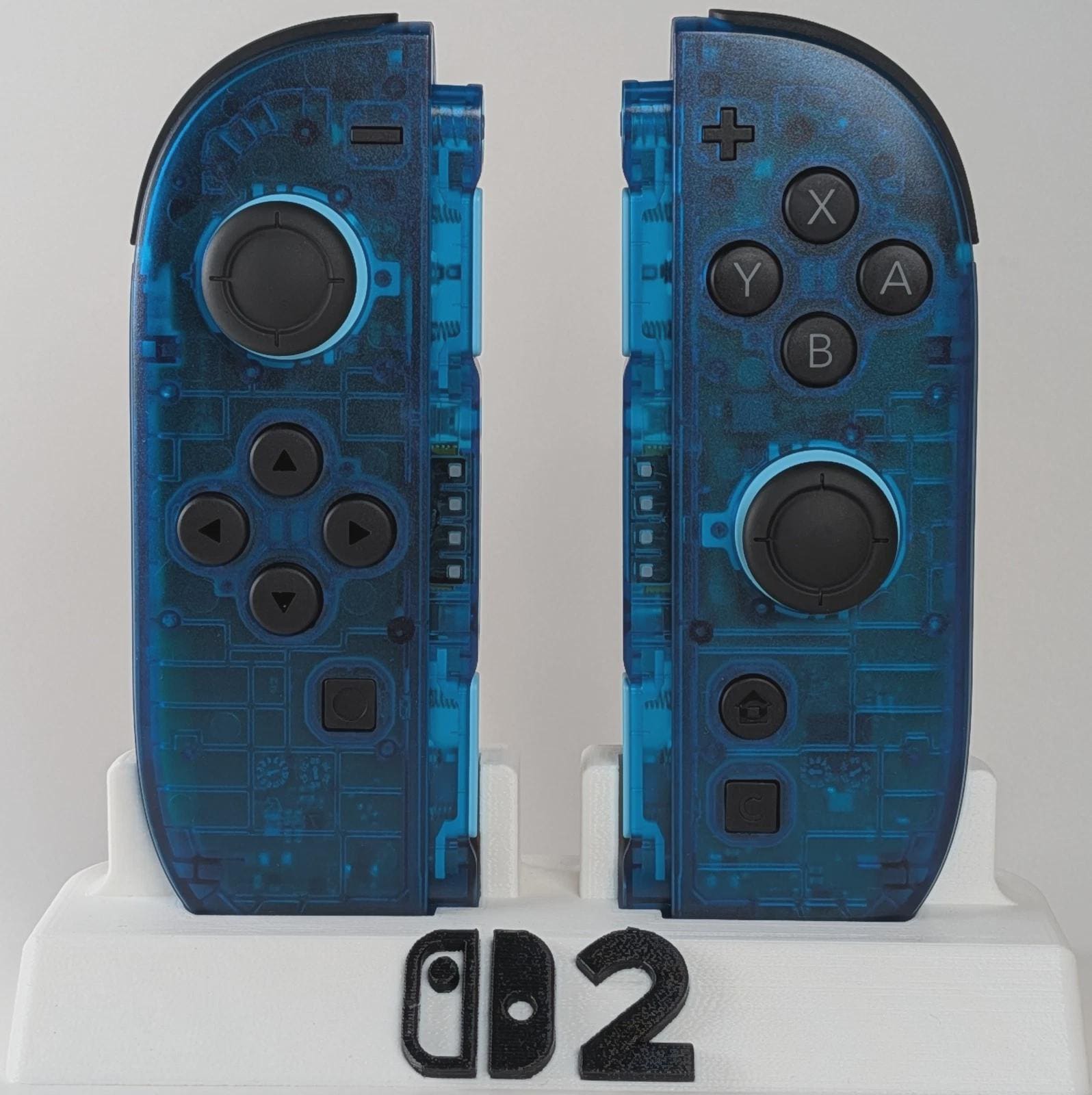 Custom Nintendo Switch 2 Joy-cons Translucent Clear Ice Blue
