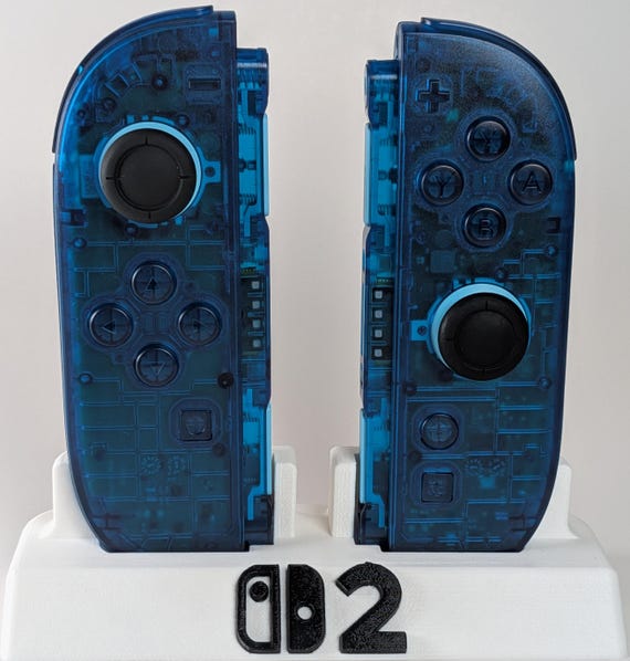 Custom Nintendo Switch 2 Joy-cons Translucent Clear Ice Blue