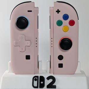 Custom Nintendo Switch 2 Joy-Cons Sakura Pink JoyCons D-Pad + Rainbow
