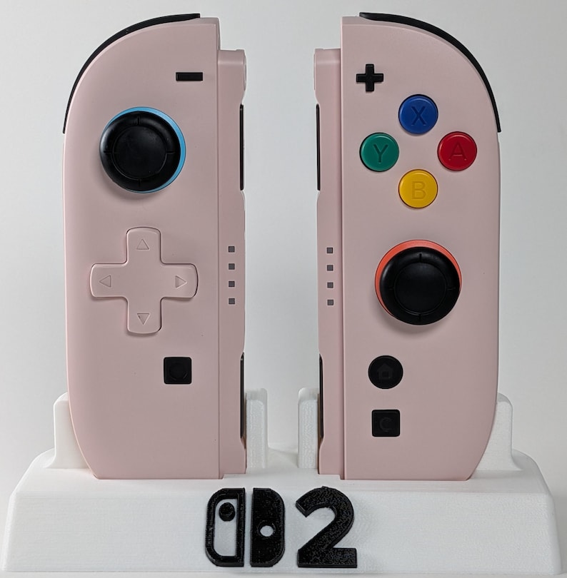 Custom Nintendo Switch 2 Joy-Cons Sakura Pink JoyCons D-Pad + Rainbow