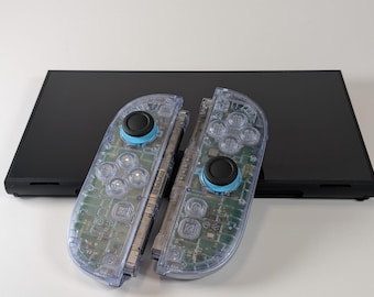 Custom Nintendo Switch 2 Joy-Cons Translucent Clear Glacier Blue JoyCons