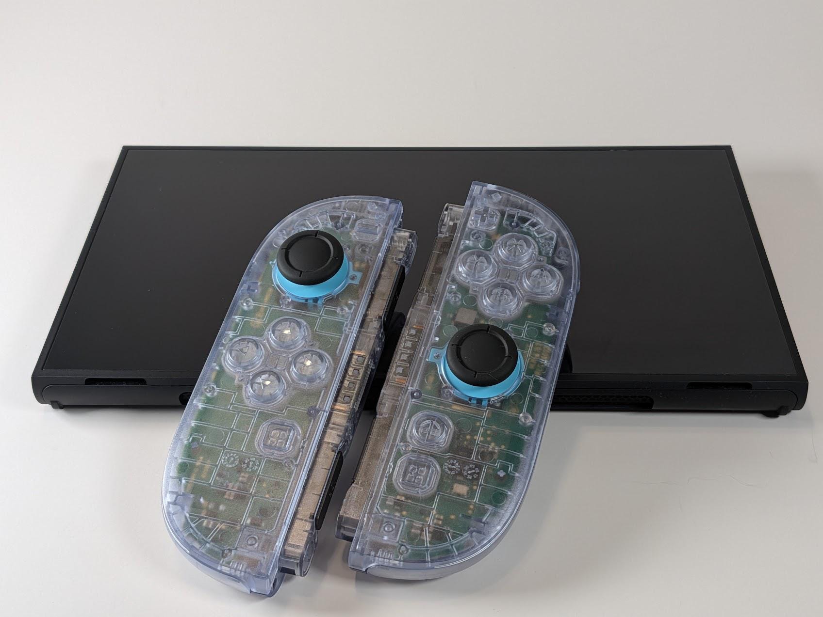 Custom Nintendo Switch 2 Joy-cons Translucent Clear Glacier Blue