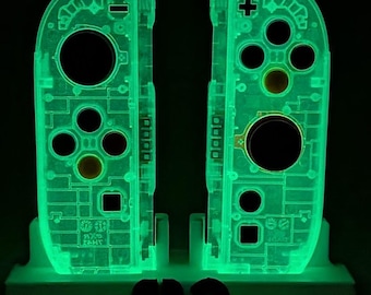 Custom Nintendo Switch 2 Joy-Cons Translucent Clear Glow In The Dark JoyCons
