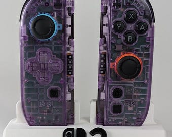 Custom Nintendo Switch 2 Joy-cons Translucent Clear Atomic Purple