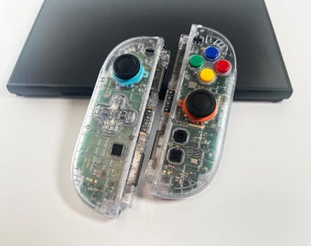 Custom Nintendo Switch 2 Joy-Cons Translucent Clear See Thru JoyCons