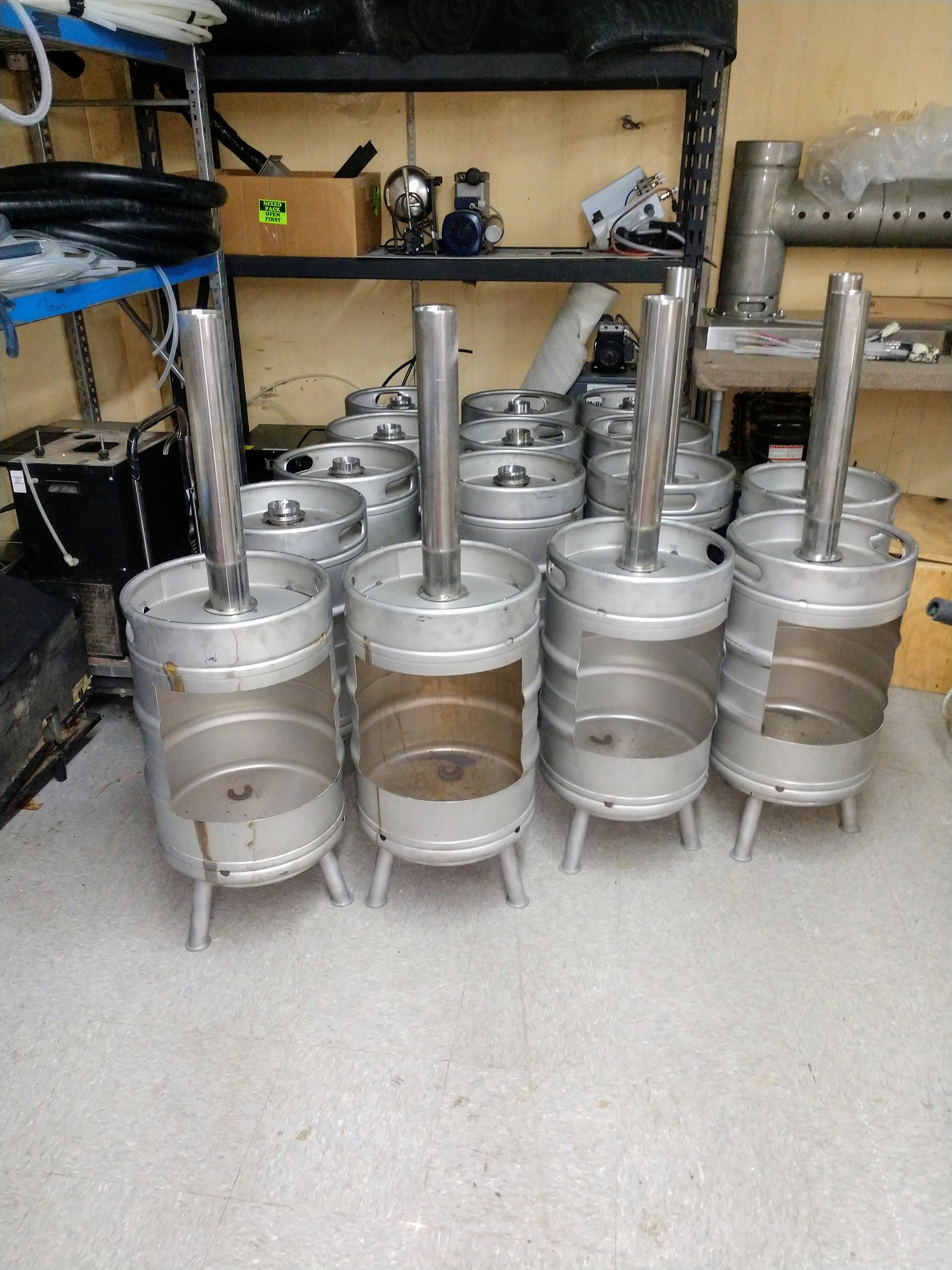 Keg Beer Fire Pit Taps Bbq Pits Out Doors Camping Chimenea Custom Towers Beverage Glycol
