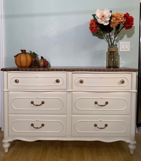 Hand Painted White Dresser Etsy