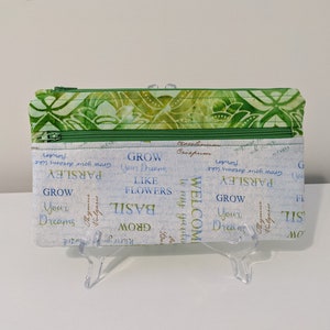 Bolsa con cremallera con temática de jardín, bolsa para maquillaje, bolsa con doble cremallera, bolso de mano pequeño, organizador de carteras