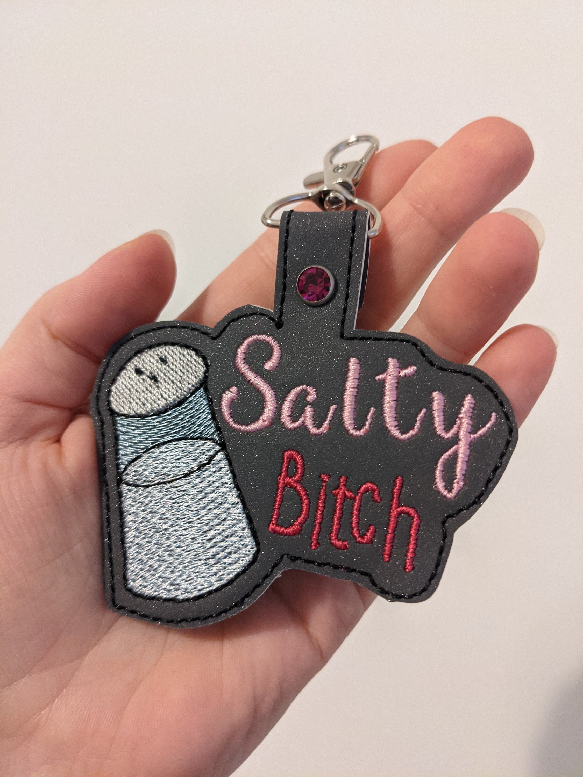 Salty bitch salt shaker keychain Etsy