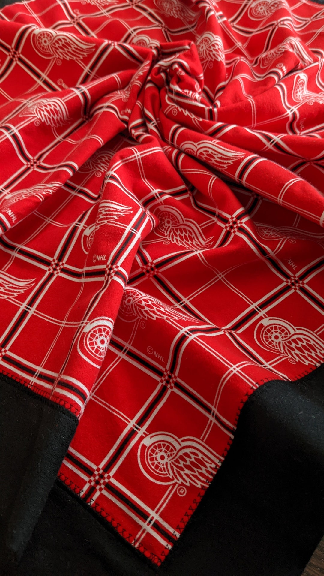 Hockey Baby Blanket Flannel Baby Blanket Red and Black Baby Etsy