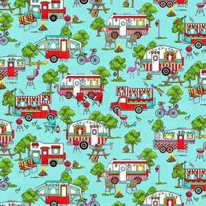 Roamin&#39; Holiday Landscape Light Blue Fabric by Studio E Fabrics - One Yard