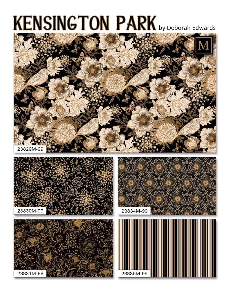 One Yard Kensington Park Queen Anne Lace Cream Fabric by Northcott Fabrics