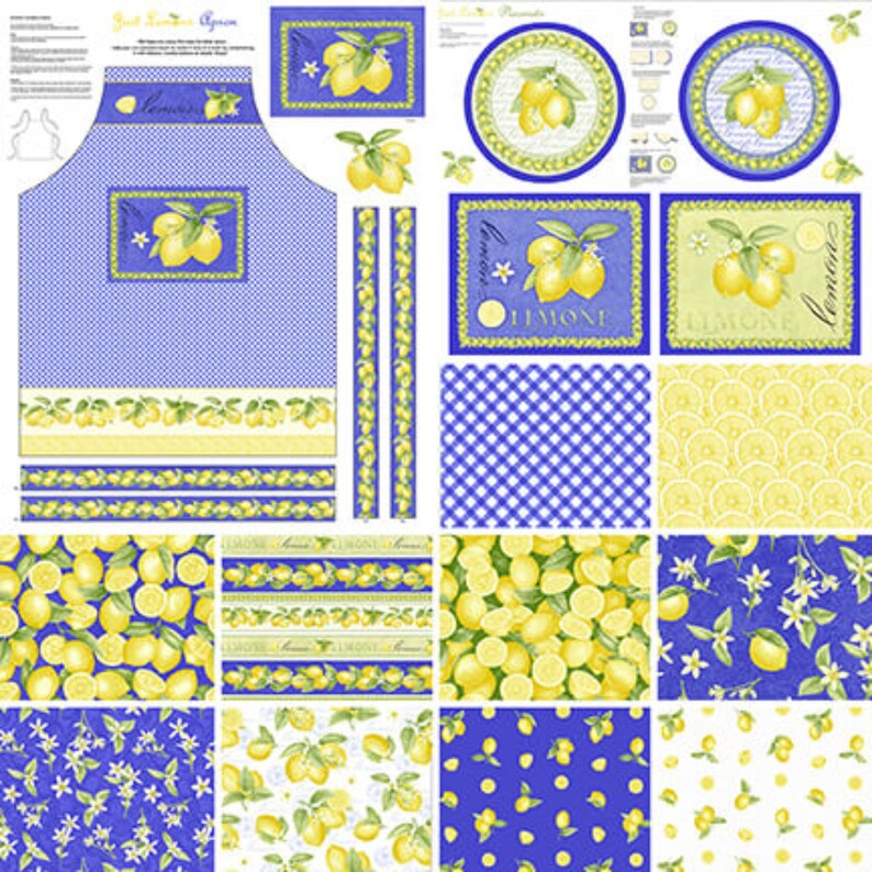 Just Lemons Small Tossed Lemons Yellow Fabric by Henry Glass Etsy