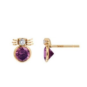 Gold spider earrings