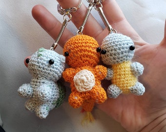 Pokemon Crochet Peluche Llavero Nintendo - Charmander, Squirtle, Bulbasaur