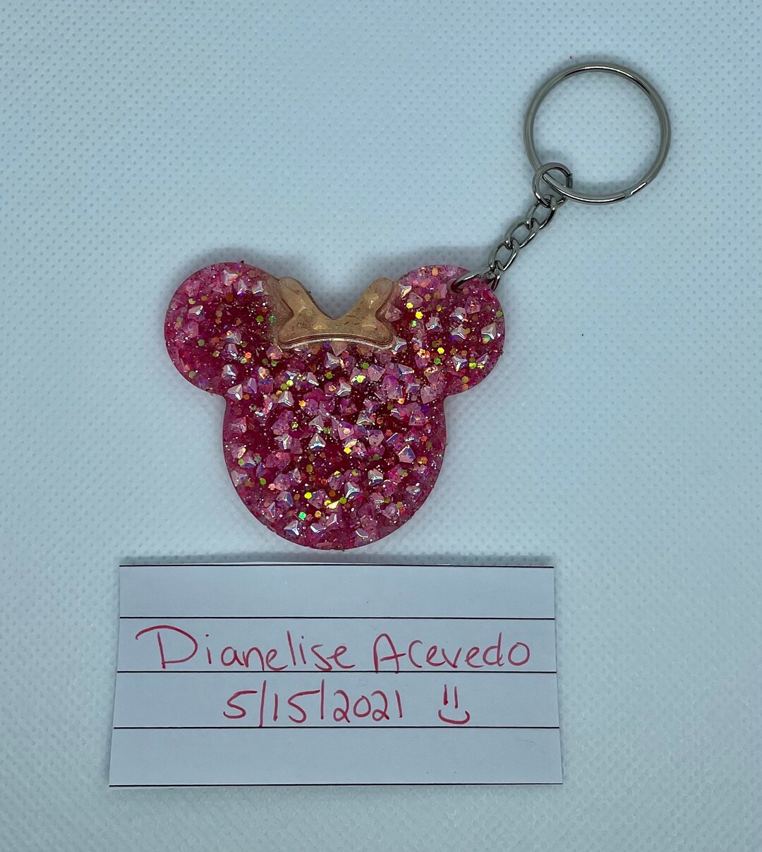 Rose Gold Minnie Mouse Keychain - Etsy