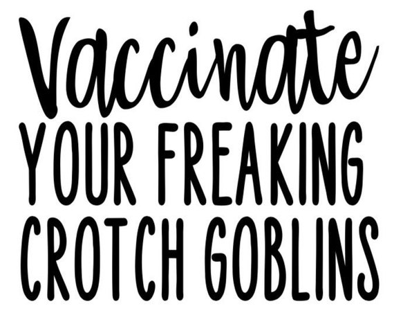 vaccinate your crotch goblins vaccine funny Truck Van Car Vinyl Decal Sticker