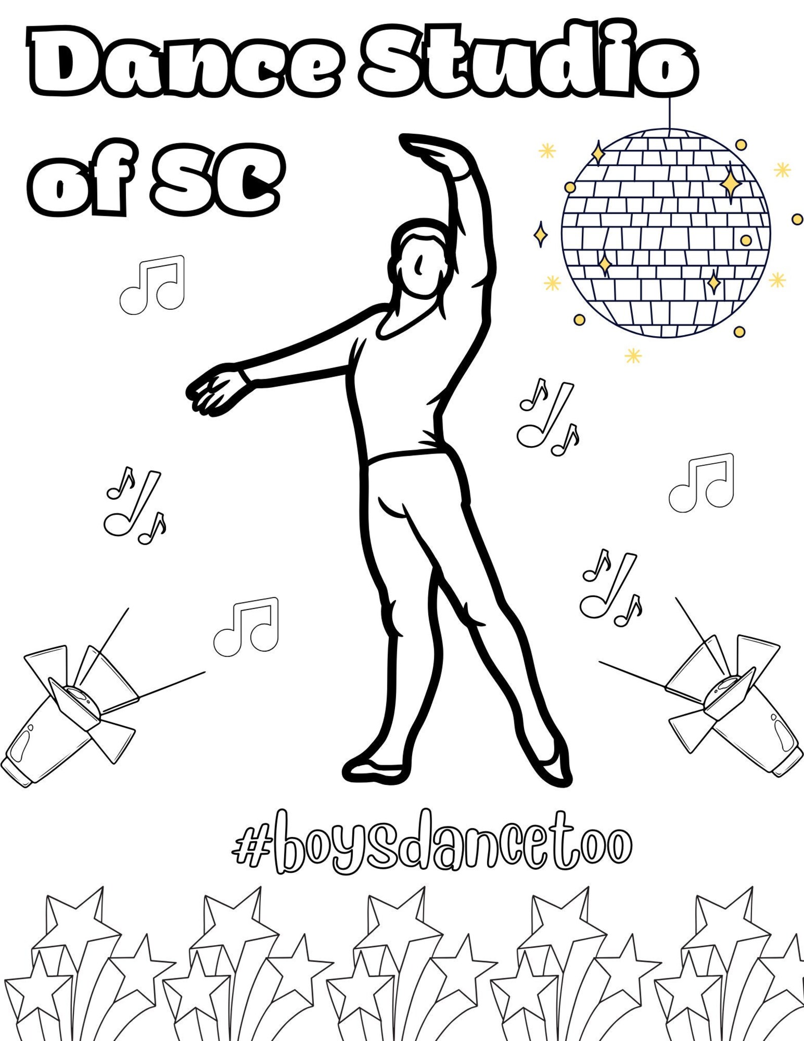 Personalized Dance Coloring Sheet Male Ballet Dancer Print at Home