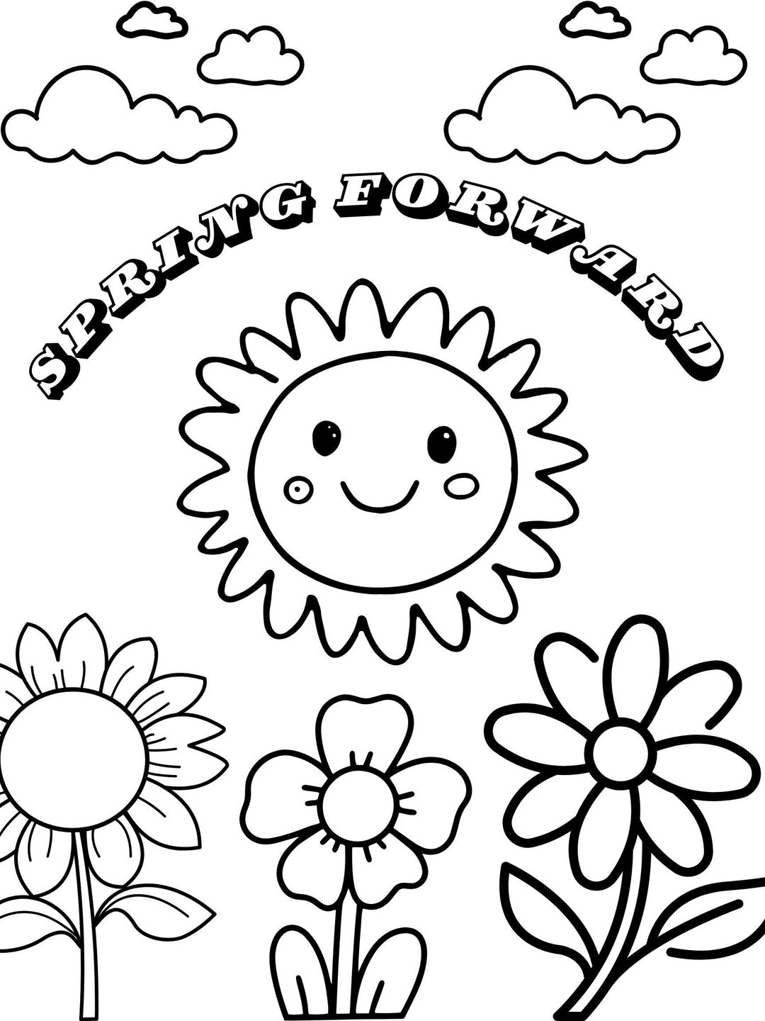 Spring Forward Coloring Sheet | Print at Home - Etsy