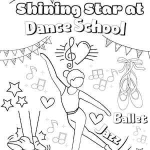 Hoja para colorear de baile personalizada / Ballet Tap Jazz / Imprimir en casa