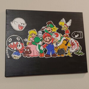 Mario Inspired Original 16&quot; x 20&quot; painting