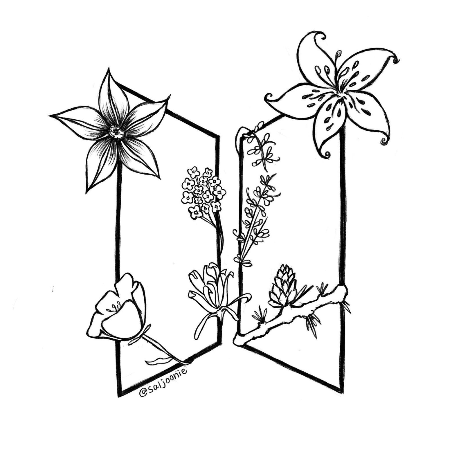 BTS Logo Coloring Sheet Etsy Hong Kong