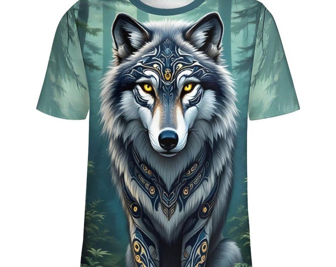 Native Howling Wolf T-Shirt for Sale by Swaggy Shirts Etsy, First Nations Shirt, Wolf Spirit Animal Tee, Men's Wolf Shirt, Animal Lover Gift