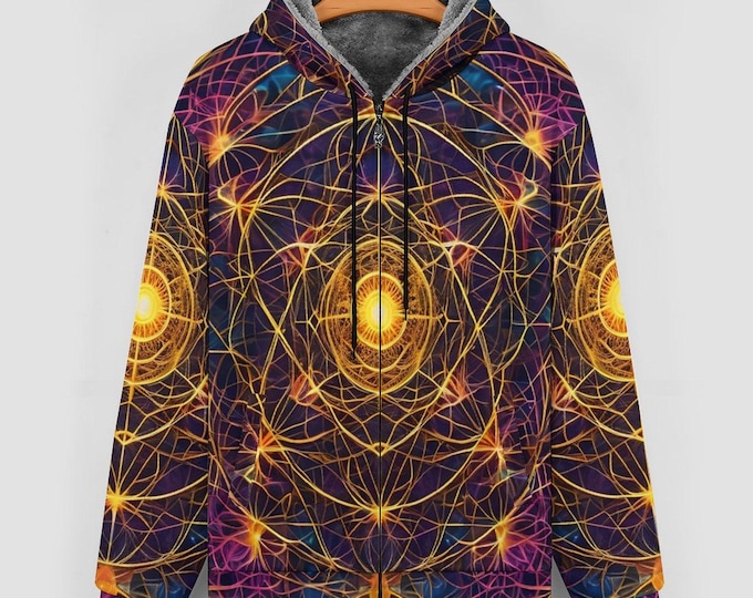 Sacred Geometry Zippered Hoodie for Sale by Swaggy Shirt Online Etsy Shop, Geometry Lovers Hoodie, Festival Clothing, Gift For Him, Gifts