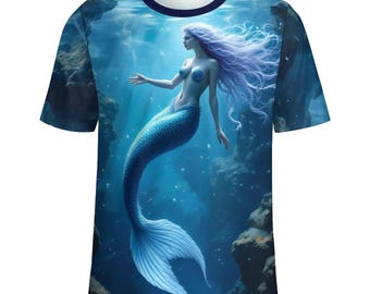 Maglietta regalo per amanti delle sirene, maglietta sirena ipnotizzante in vendita da Swaggy Shirts su Etsy, maglietta sirena vintage, maglietta grafica sirena mistica