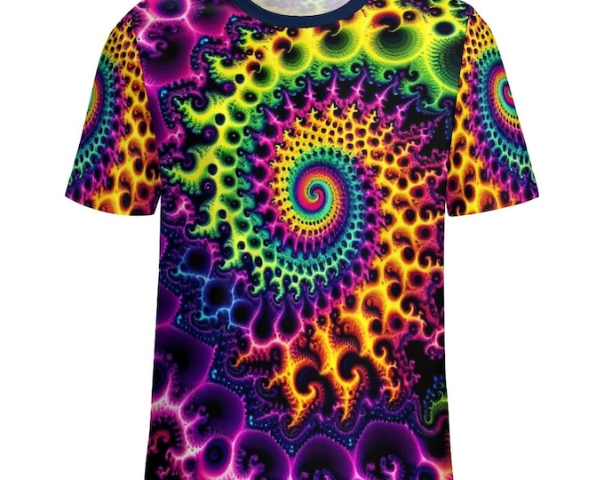 Trippy Fractal T-Shirt For Sale by Swaggy Shirts on Etsy, Mandelbrot Shirt, Fractal Shirts, Psychedelic Artwork T-Shirt, Festival Clothing
