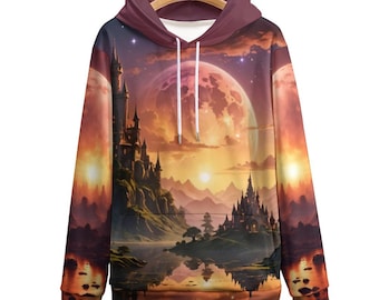 Fantasy World Hoodie for Sale by Swaggy Shirt on Etsy, Cosmic Fantasy Sweater, Magical Landscape Hoodie, Nature Lover Gift, Adventure Hoodie