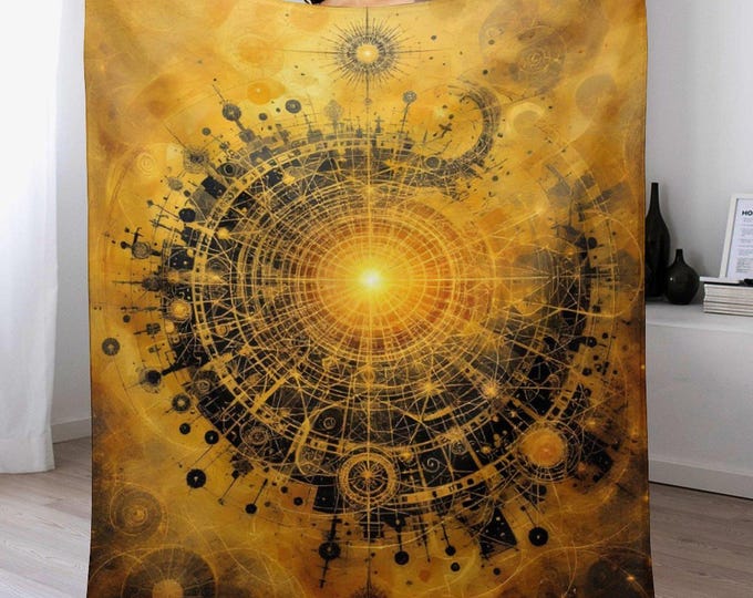 Sacred Geometry Flannel Blanket (One-sided Printing)-40"×50"