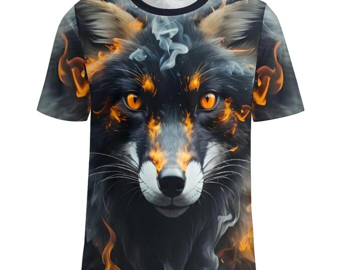 Fire Fox T-Shirt for Sale by Swaggy Shirts on Etsy, Fox Design Tee, Nature Lover Shirt, Spirit Animal Shirt, Fox Lover Gift, Funny Fox Shirt