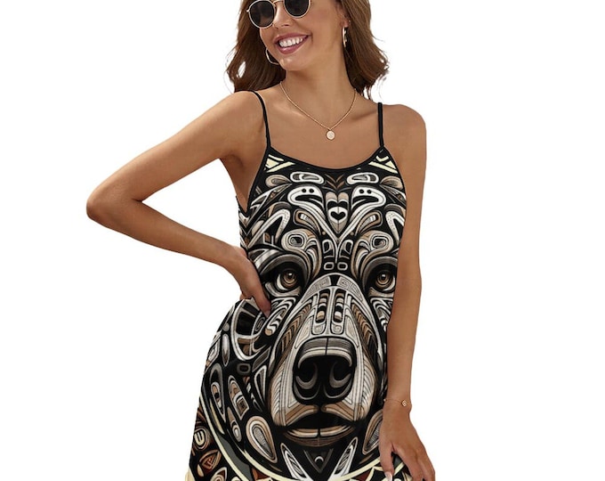 Native Bear Dress for Sale by Swaggy Shirt on Etsy, Indigenous Bear Dress, Bear Spirit Animal Dress, America Bear Dress, First Nations Dress