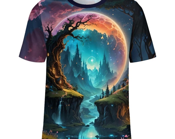 Fantasy World T-Shirt for Sale by Swaggy Shirt on Etsy, Cosmic Fantasy Shirt, Magical Landscape Shirt, Nature Lover Shirt, Adventure T-Shirt