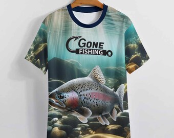 Men's Fishing T-Shirt, Funny Fishing Shirt, Gone Fishing T-Shirt by Swaggy Shirt on Etsy, Fishing Lover Shirt, Fishing Graphic Tee, Dad Gift