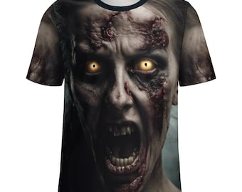 Freaky Zombie Woman Halloween T-Shirt for Sale by Swaggy Shirts on Etsy, Spooky Season Shirt, Funny Halloween T-Shirt, Halloween Party Gift