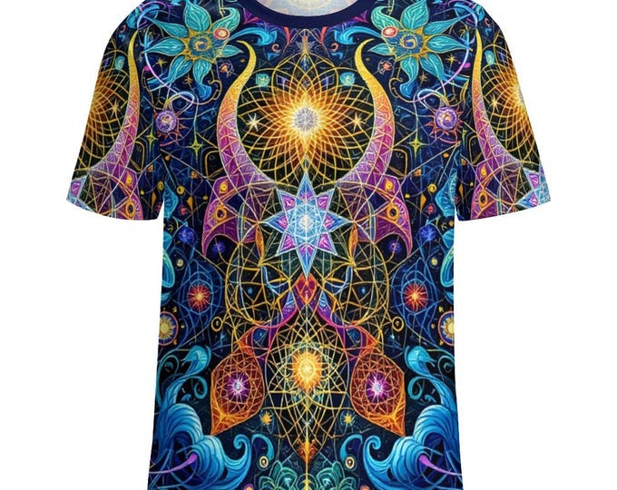 Trippy Psychedelic Ayahuasca T-Shirt For Sale by Swaggy Shirts Online Etsy Apparel Store, Psychedelic Geometry Shirt, Trippy Tee, Gift For