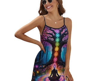 Tree of Life Chakra Dress for Sale by Swaggy Shirts on Etsy, Women's Meditation Dress, Spiritual Clothing, Gift for Mother, Funny Yoga Dress
