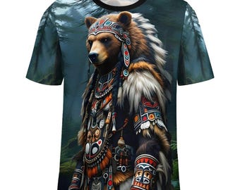 Bear Spirit Animal T-Shirt, Power Bear Shirt for Sale by Swaggy Shirts on Etsy, Spiritual Shirt, Native Bear Tee, First Nations T-Shirt Gift