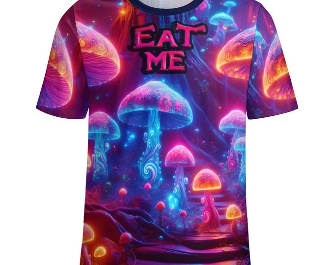 Funny Mushroom Shirt, Eat Me Psychedelic Mushroom T-Shirt for Sale by Swaggy Shirts on Etsy, Trippy Mushroom Shirt, Magic Mushrooms T-Shirt