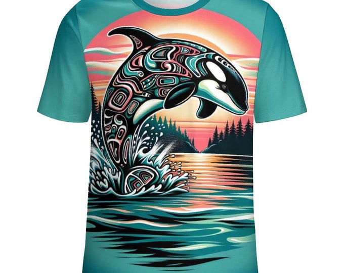 Native Orca Whale T-Shirt for Sale by Swaggy Shirt on Etsy, First Nations Tee, Native American Shirt, Indigenous T-Shirt, Father's Day Gifts