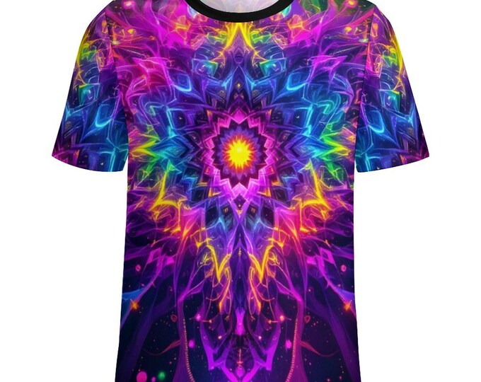Trippy Fractal Shirt For Sale by Swaggy Shirts Online Etsy Apparel Store, Festival Clothing, Boyfriend Gift, Gift For Him, Festival Shirt