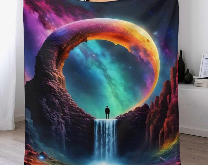 Magical Mystical Fantasy World Flannel Blanket (One-sided Printing)-40"×50"