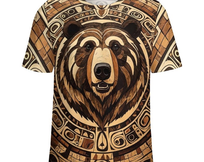 Native Bear T-Shirt for Sale by Swaggy Shirt on Etsy, American Bear Shirt, Bear Spirit Animal T-Shirt, Bear Graphic Tee, Gift for Bear Lover