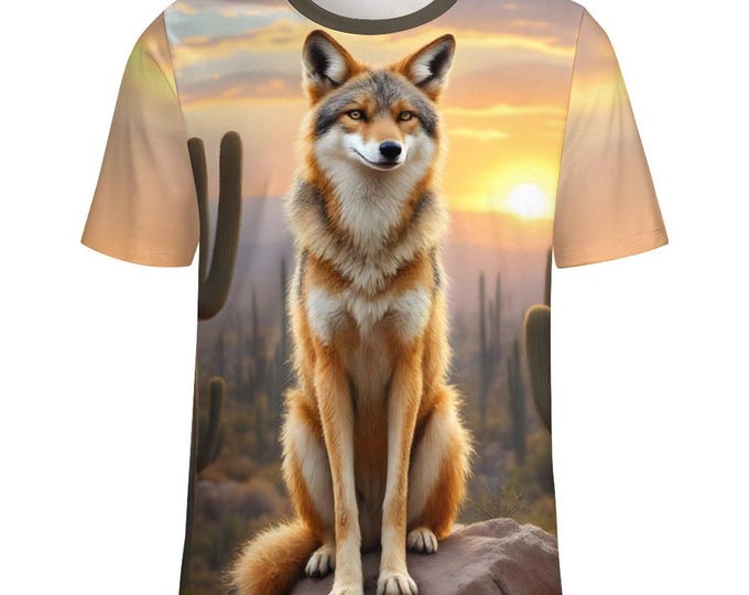 Cayote Design T-Shirt for Sale by Swaggy Shirt on Etsy, Native American Shirt, First Nations Tee, Cayote Lover Gift, Indigenous Cayote Shirt