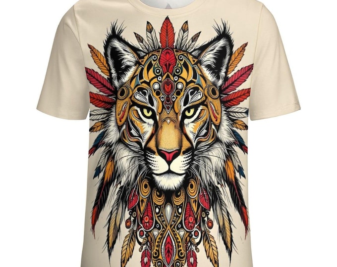 Native Cougar T-Shirt for Sale by Swaggy Shirts on Etsy, Cougar Spirit Shirt, Animal Lover Gift, First Nations Shirt, Cougar Graphic T-Shirt